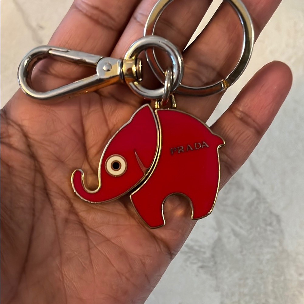 Prada Red Elephant Charm Keychain - Picture 3 of 4